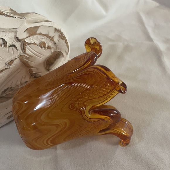 Murano Orange Italian Vase - Picture 8 of 8